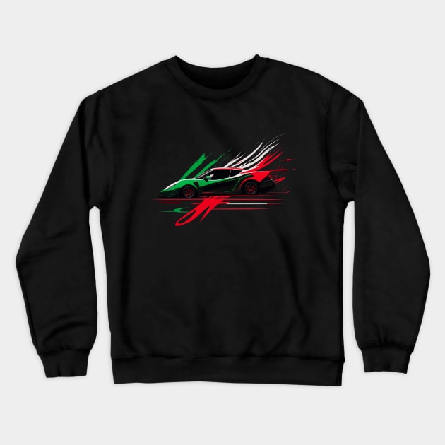 Sports Car Dark Green Side Crewneck Sweatshirt by The Wonder View